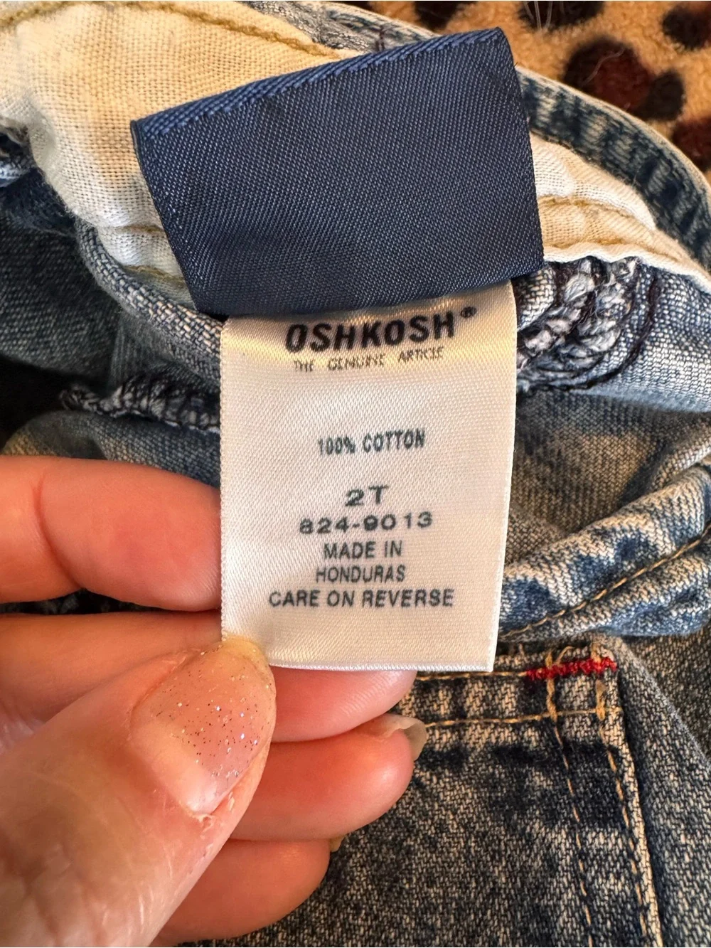 OshKosh Genuine Article Denim Overalls 2T Blue Cargo Snap Leg Classic Bib